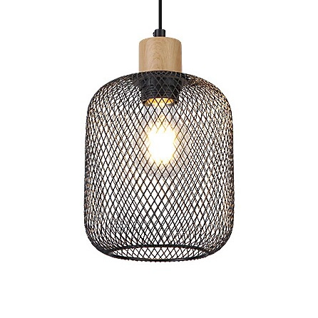 Metalowy zwis ażurowy Grendel 3131 czarna lampa wisząca do sypialni