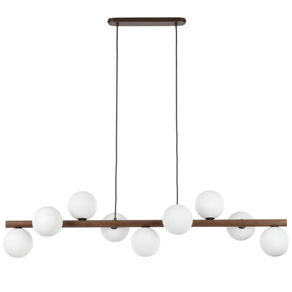 Lampa wisząca do salonu Estera 10273 bubbles belka drewniana biała