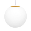 Wisząca lampa Elmo K-5312 Kaja bańka metalowa szklana biała złota