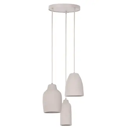Lampa potrójna zwisowa Nora 41372 ceramiczna do jadalni beżowa