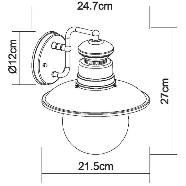 Elewacyjna LAMPA ścienna SELLA 3272R Globo metalowa OPRAWA industrialna KINKIET outdoor zewnętrzny IP44 rdza przezroczysty