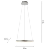 Lampa zawieszana RITUS 15393-95 Just Light LED 23,5W 3000K okrąg srebrna