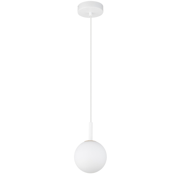 Lampa wisząca Gama biały zwis do salonu bańka nad stolik