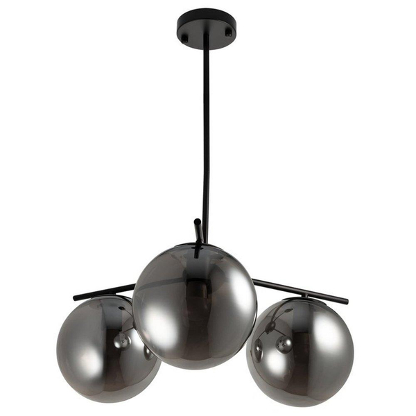 Lampa wisząca 3-punktowa Venus ST-5026-3 smoke Step kule przydymiona czarna