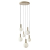 Wisząca lampa molekułowa TESTA beżowa biała 36-50915 6xG9 kulista