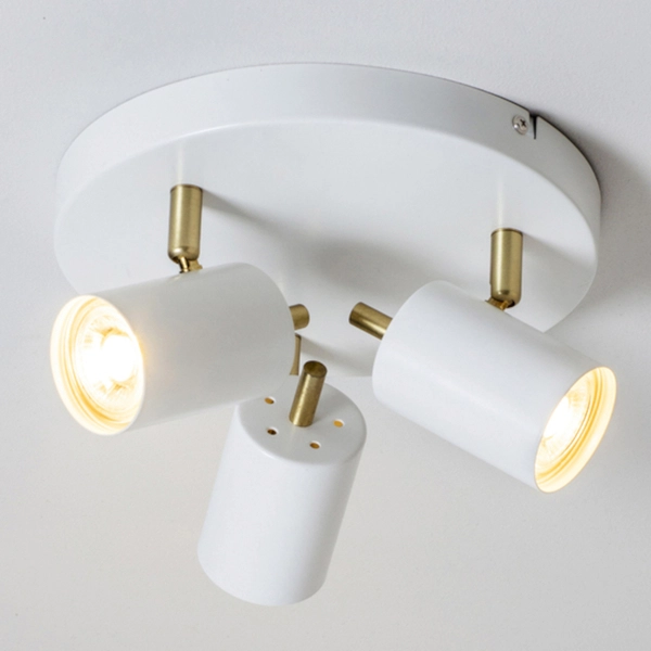 Lampa sufitowa Gull 59932 Endon reflektorki regulowane białe mosiądz