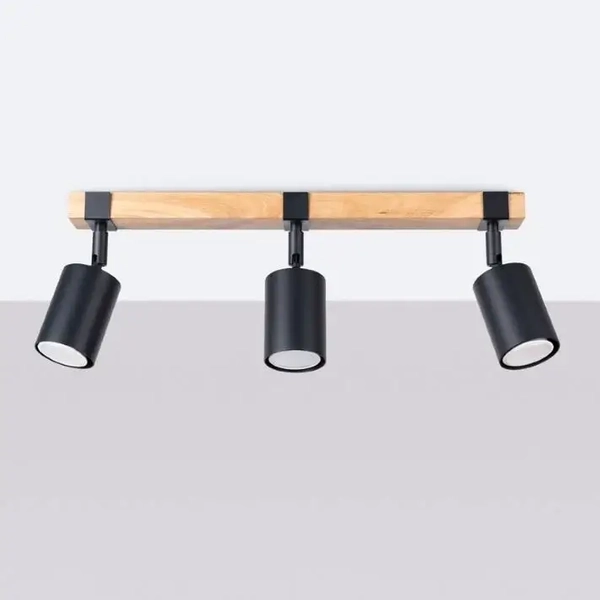 Potrójna plafoniera Fager SL.1345 Sollux do kuchni tubki czarna