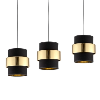 Potrójna lampa wisząca glamour Calisto 4378 TK Lighting na listwie czarna złota