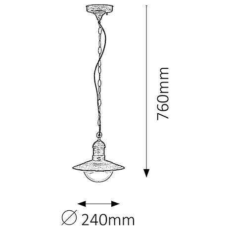 Zewnętrzna LAMPA wisząca OSLO 8737 Rabalux loftowa OPRAWA tarasowy ZWIS na łańcuchu industrialny IP44 antyczne złoto