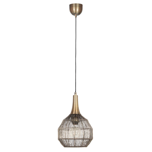 Metalowa lampa zawieszana SORAYA 365430104 Trio do jadalni czarny złoty