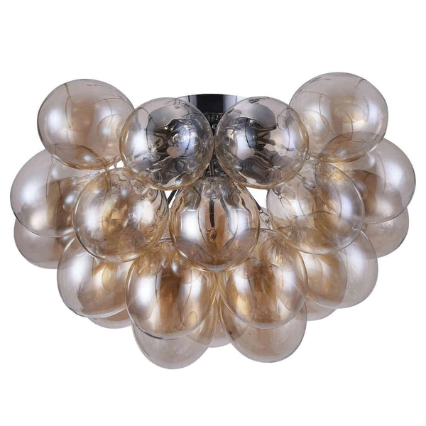 Plafon LAMPA modernistyczna BALBO MOD112CL-08G Maytoni sufitowa OPRAWA plafoniera szklana kule molekuły koniak