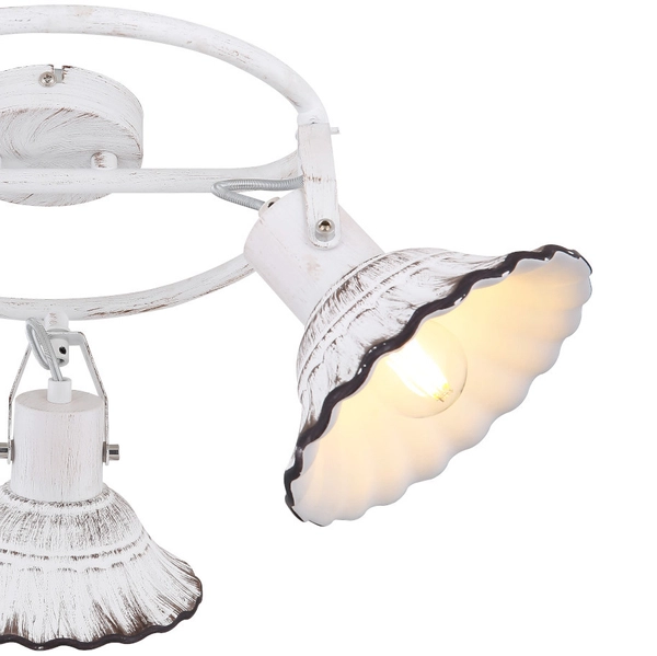 Prowansalska LAMPA sufitowa JOWITA 54050-3 Globo reflektorowa OPRAWA shabby biała czarna