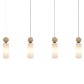 Podłużna wisząca lampa Santos PND-95331-4-BRSS do salonu mosiądz