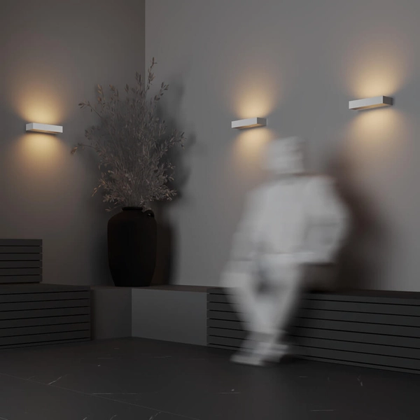 Prostokątna lampa naścienna Lot O428WL-L20W3K LED 20W 3000K IP65 biała