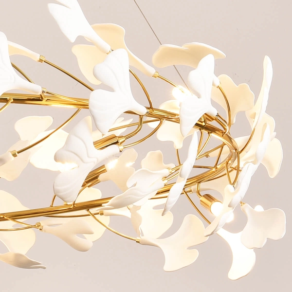 Wisząca lampa BOTANIKA XY080P-80 Step do jadalni glamour biała złota