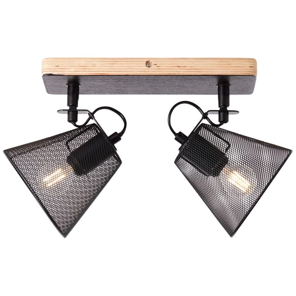 Młodzieżowa lampa sufitowa Whole 40113/76 druciana czarna drewno