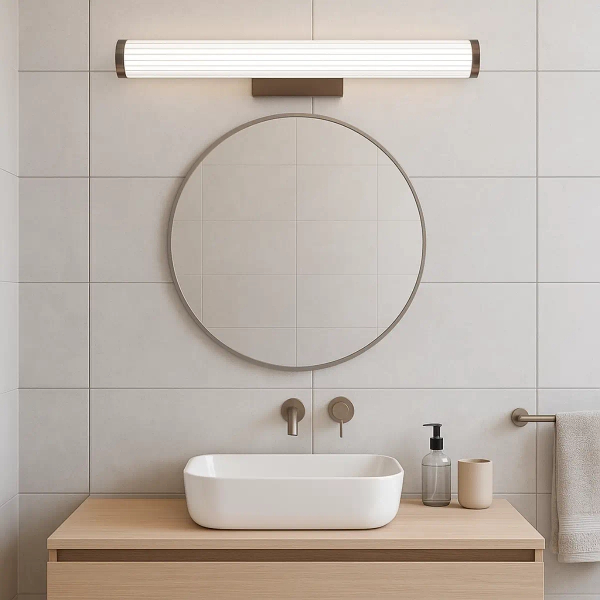 Ryflowana ścienna lampa VENA LP-1010/1W-60 CF LED 12W CCT IP44 brązowy