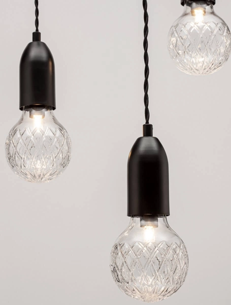 Czarna lampa wisząca BANI LE42715 szklana klosz przezroczysty