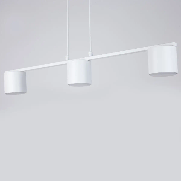 Potrójna zwisająca lampa Mila 3 41350 do jadalni metalowa biała