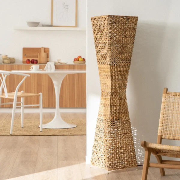 Podłogowa lampa Boho ABR-LP2-BH-E27 Abruzzo włókno naturalne brązowa