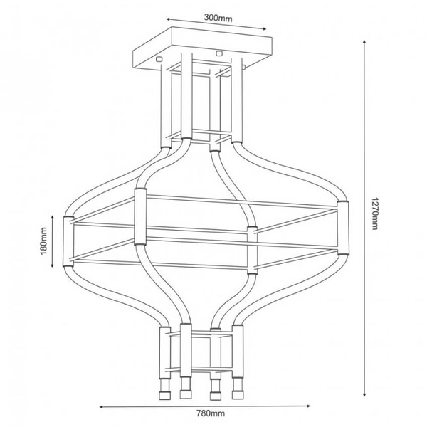 Metalowa lampa wisząca Alha 9054 Dohar LED 2700-6000K salonowa czarna biała