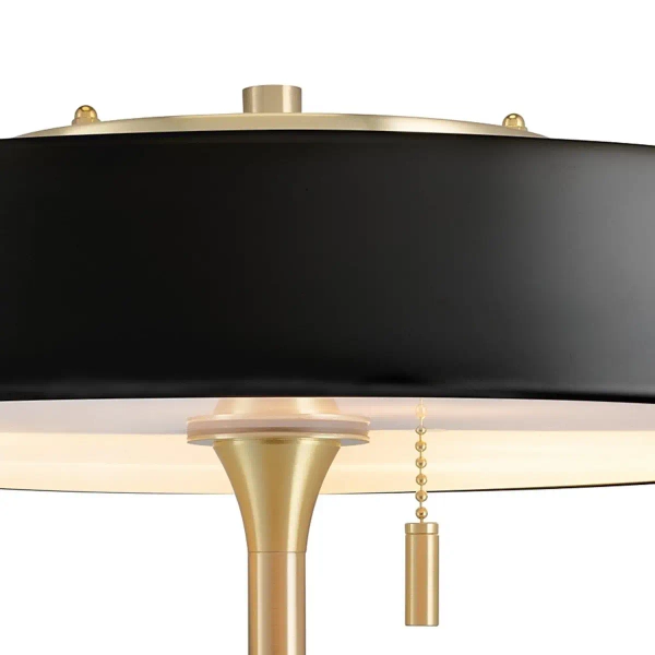 Lampa stołowa Artdeco MT8872 black Step włącznik na sznurku czarna złota