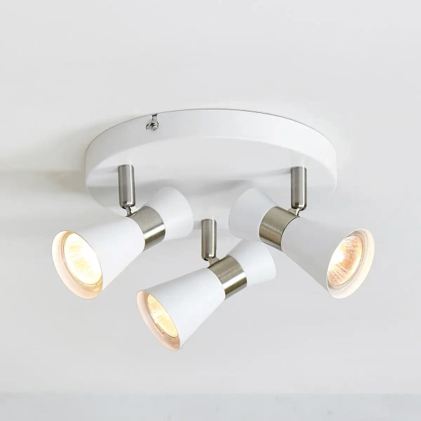 Metalowa lampa sufitowa Folie 108628 Markslojd regulowana biała nikiel