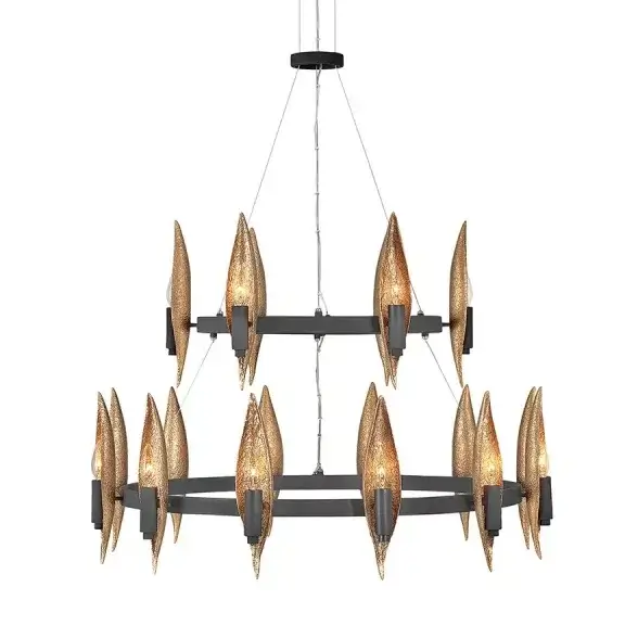 Żyrandol designerski WILLOW QN-WILLOW18-CBK z żywicy czarny złoty