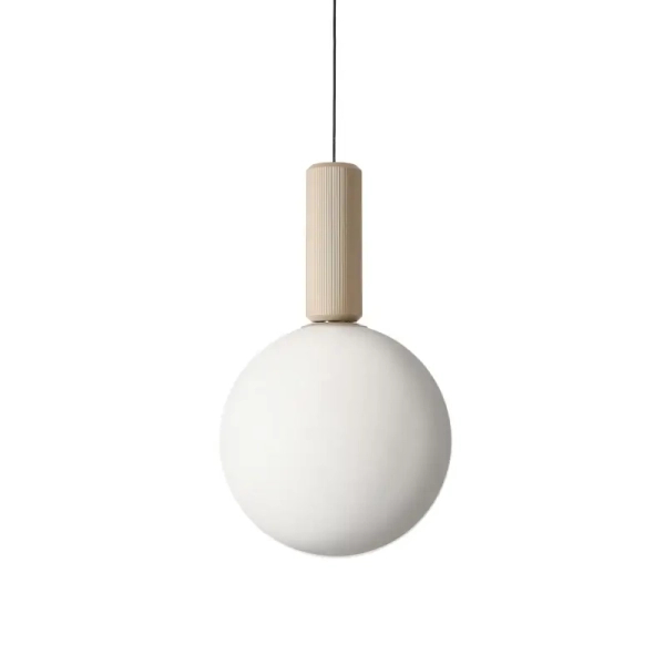 Kulista wisząca lampa TESTA beżowa biała 31-50892 1xG9 okrągła nad stół