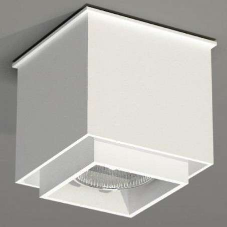 Downlight LAMPA sufitowa KAZO 7006 Shilo natynkowa OPRAWA reflektorowa do łazienki kostka cube biała