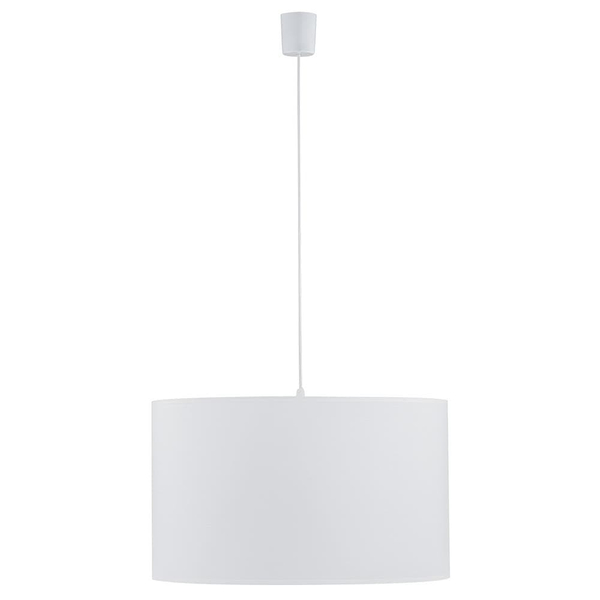 Wisząca lampa do salonu Rondo 3460 TK Lighting okrągła z tkaniny biała