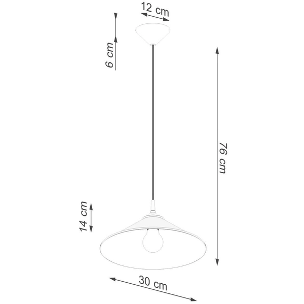 Lampa zwisająca do sypialni Zuma SL.1326 stożkowa trójkąt czarna
