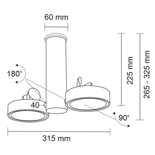 Spot LAMPA sufitowa NATORI 7212 Shilo regulowana OPRAWA reflektorowa TUBA metalowa biała