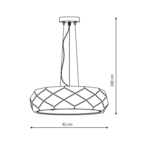 Złota wisząca lampa Reus LP-8069/1P GD Light Prestige okrągła glamour