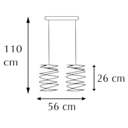 Nowoczesna lampa wisząca 6801/2 01 sprężyny do holu czarne