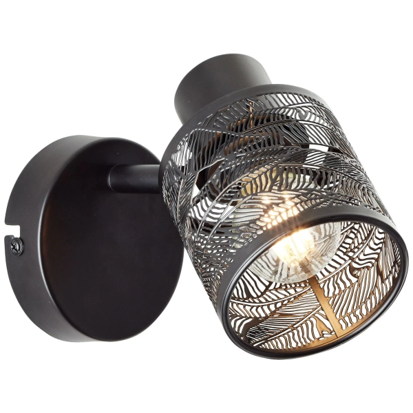 Ażurowy kinkiet ścienny Bano 99868/76 do przedpokoju metalowy czarny