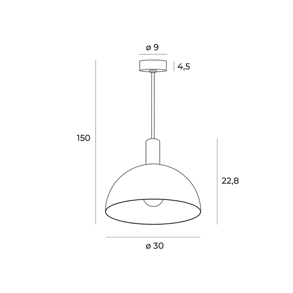 Metalowa lampa wisząca Luisant P0473 pokojowa kopuła czarna złota