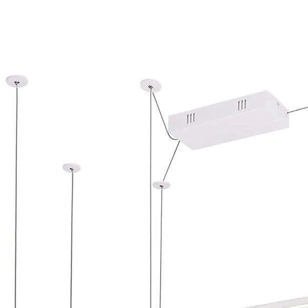 Minimalistyczna lampa wisząca GEOMETRIC P0272 LED 79,8W 3000K metal biała