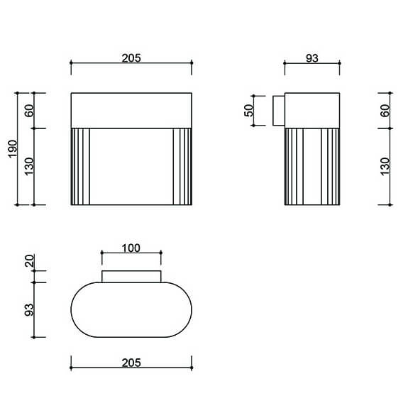 Drewniana lampa ścienna Flumina FLWA12000 ryflowana brązowa