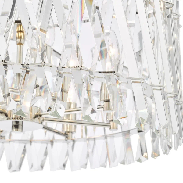 Kryształowa wisząca lampa Entwine ENT0838 do salonu glamour nikiel
