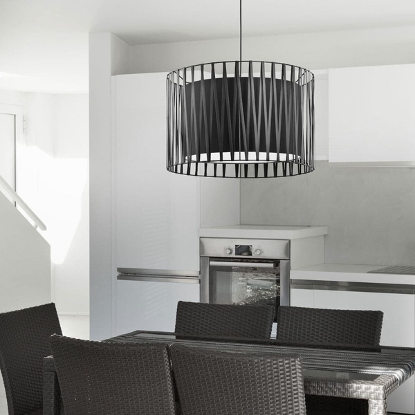 Salonowa lampa wisząca Harmony 1655 TK Lighting abażur z tkaniny czarna