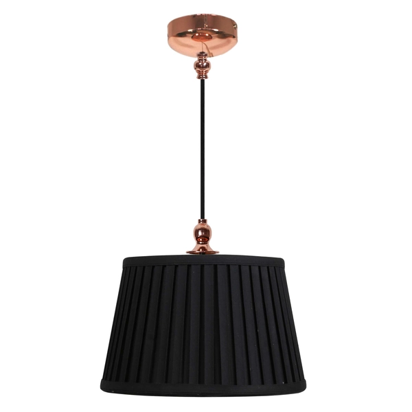 Abażurowa lampa wisząca AMORE 31-39378 plisowana zwis czarny