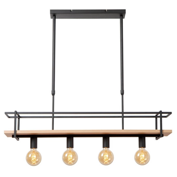 Lampa wisząca nad wyspę Milonga 21432/04/30 metal drewno czarna