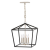 Lampa wisząca QN-STINSON-4P-L-BK na łańcuchu nikiel czarna