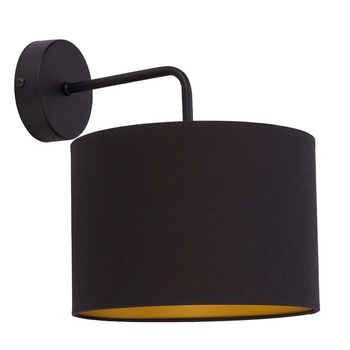 Okrągły kinkiet abażurowy Alice 9084 do sypialni czarny złoty