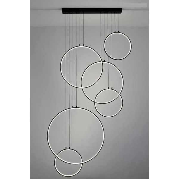 Pierścieniowa lampa wisząca Circulo MSE010100371 Moosee LED 156W 3000K czarna