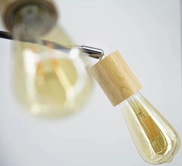 5-ramienna lampa sufitowa Fabio 1981/5 salonowa czarna drewno