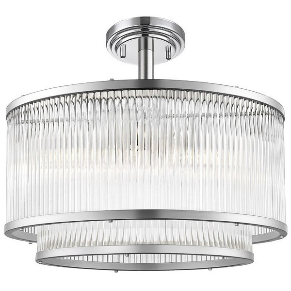 Lampa sufitowa SERGIO C0528-05H-F4AC okrągła klasyczna szklana srebrna