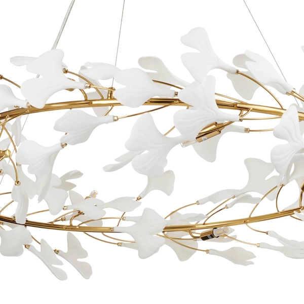 Ceramiczna lampa zwisowa Botanika XY080P-100 liście złota biała