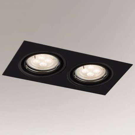 Wpust LAMPA sufitowa OMURA H 3343 Shilo wpuszczana OPRAWA prostokątna metalowa do zabudowy czarna